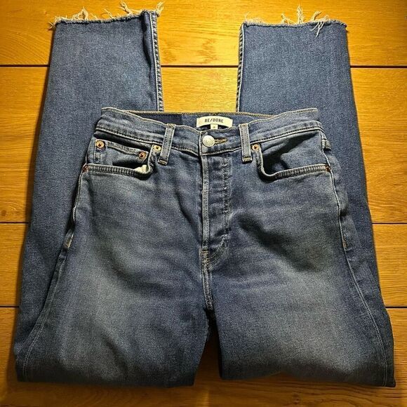 Re/done medium wash Jean button fly 25 - Picture 1 of 11